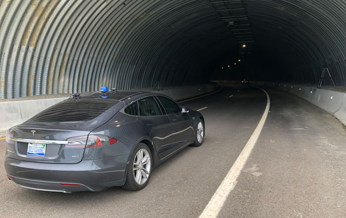 VIPS car entering tunnel
