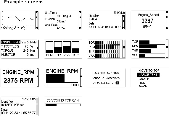 Screen examples